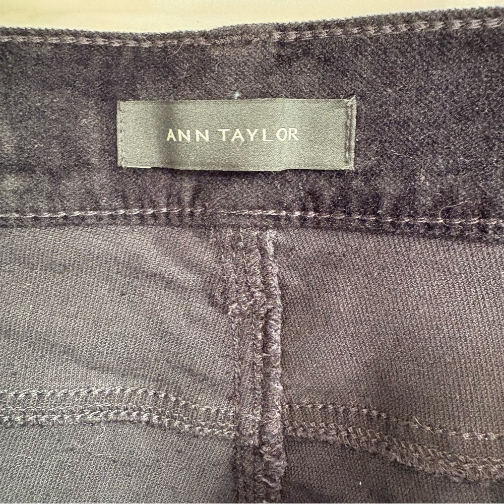 Tall Ann Taylor Black Velvet Modern Skinny Pants 16 Tall - Picture 9 of 11